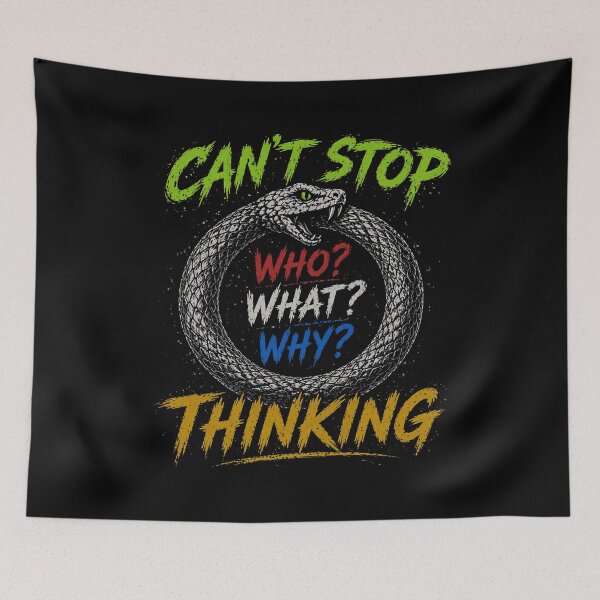 Item preview, Can’t Stop Thinking – Overthinking Loop Snake Design designed and sold by IdentityThread.