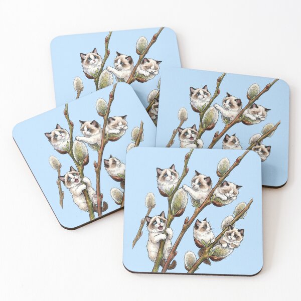 Item preview, Whimsical Ragdoll Cats Are Budding Pussy-Willows designed and sold by Lion and Lamb Design.