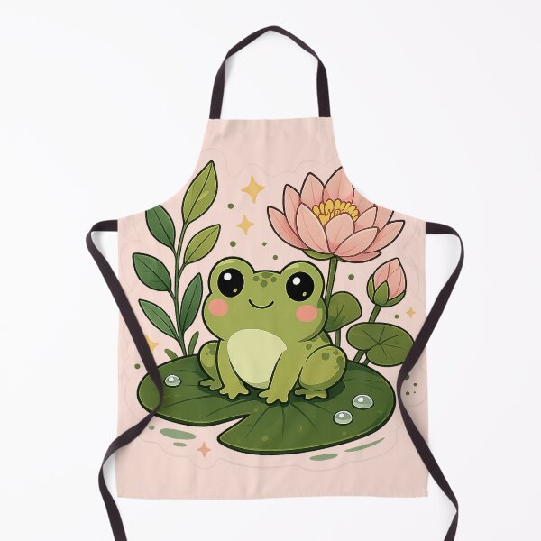 Item preview, cute frog lily pad sticker, kawaii frog illustration, frog aesthetic sticker, nature cute frog, pastel frog design designed and sold by DrizzyV.