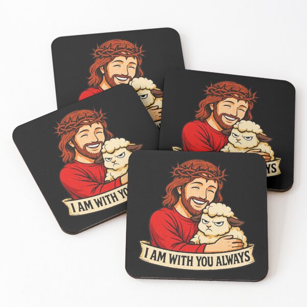 Item preview, Matthew 28:20 I am with you always Jesus Hugging Grumpy Sheep designed and sold by plushism.