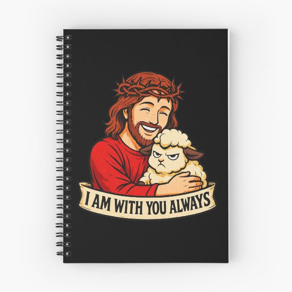 Item preview, Matthew 28:20 I am with you always Jesus Hugging Grumpy Sheep designed and sold by plushism.