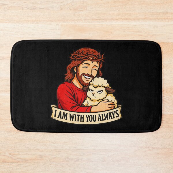 Item preview, Matthew 28:20 I am with you always Jesus Hugging Grumpy Sheep designed and sold by plushism.