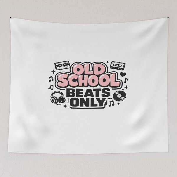 Item preview, Old School Beats Only • Retro Music Art with Cassettes & Vinyl • Vintage Audio Vibes designed and sold by Bright Nest Studio.