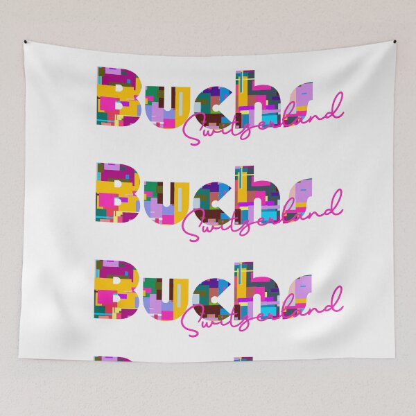 Item preview, Buchs, Switzerland, Vibrant Abstract City Typography Art designed and sold by Wanderful-roads.