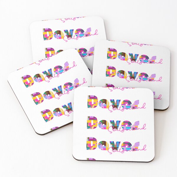 Item preview, Davos, Switzerland, Vibrant Abstract City Typography Art designed and sold by Wanderful-roads.