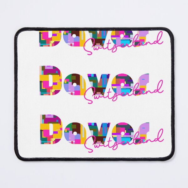 Item preview, Davos, Switzerland, Vibrant Abstract City Typography Art designed and sold by Wanderful-roads.