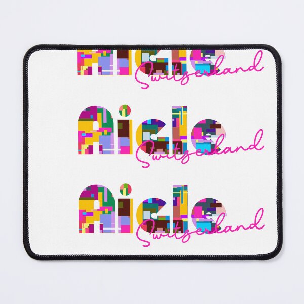 Item preview, Aigle, Switzerland, Vibrant Abstract City Typography Art designed and sold by Wanderful-roads.
