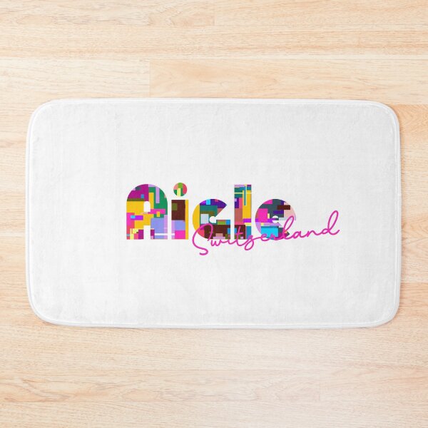 Item preview, Aigle, Switzerland, Vibrant Abstract City Typography Art designed and sold by Wanderful-roads.