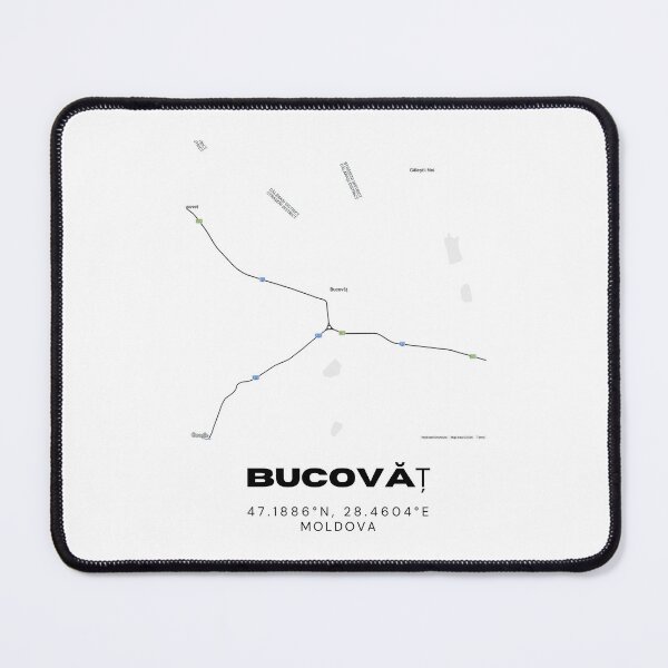 Item preview, Bucovăț Moldova Minimalist Map Print | Contemporary Town Map Art designed and sold by RM-Journey.