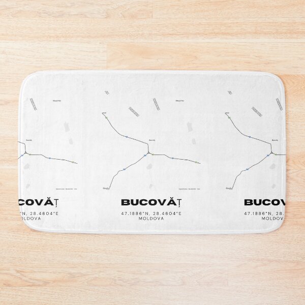 Item preview, Bucovăț Moldova Minimalist Map Print | Contemporary Town Map Art designed and sold by RM-Journey.