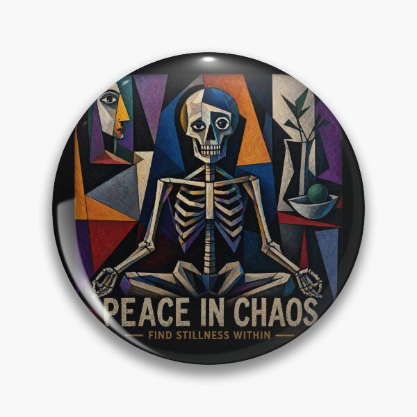 Item preview, Peace in Chaos – Abstract Skeleton Meditation Art designed and sold by IdentityThread.
