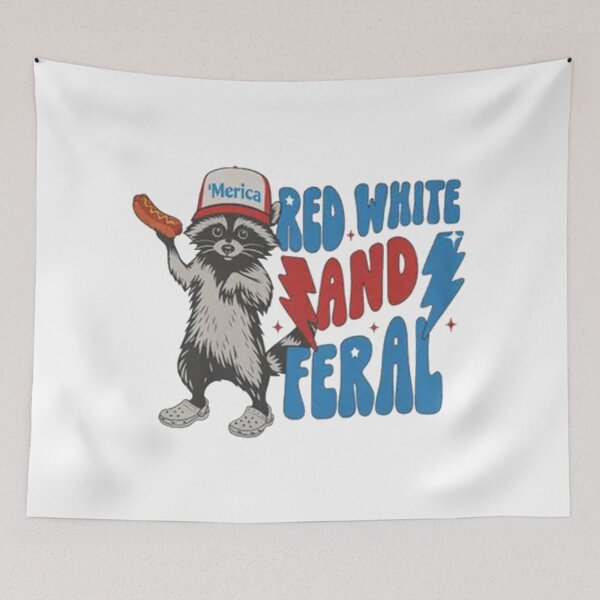 Item preview, Feral Raccoon 4th of July designed and sold by pedrosora.