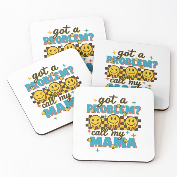 Item preview, Retro Call My Mama Typography — Distorted Smiley Face Checkered Pattern | Fun 90s Mom Design designed and sold by Colorful-Garden.