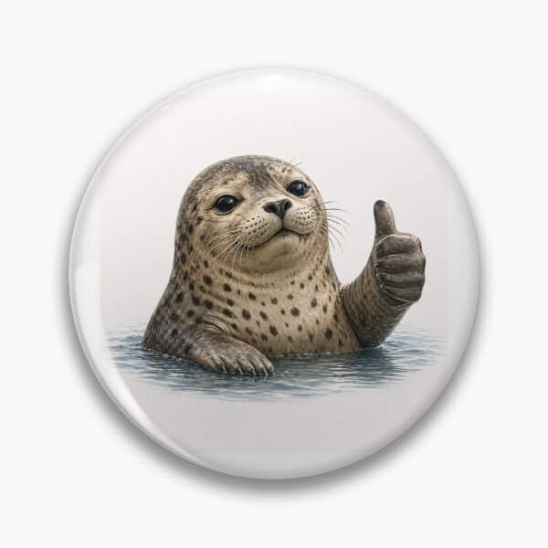 Item preview, Seal of Approval Funny Seal Thumbs Up Cute Realistic Seal Illustration Animal Meme designed and sold by Refinedpaws.