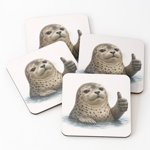 Item preview, Seal of Approval Funny Seal Thumbs Up Cute Realistic Seal Illustration Animal Meme designed and sold by Refinedpaws.