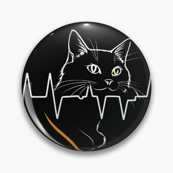 Artikelvorschau, Herzschlag-EKG der Katze, Lebenslinienkunst entworfen und verkauft von OlyvieArt.