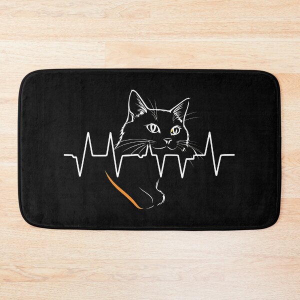 Item preview, Cat Heartbeat EKG Feline Life Line Art designed and sold by OlyvieArt.