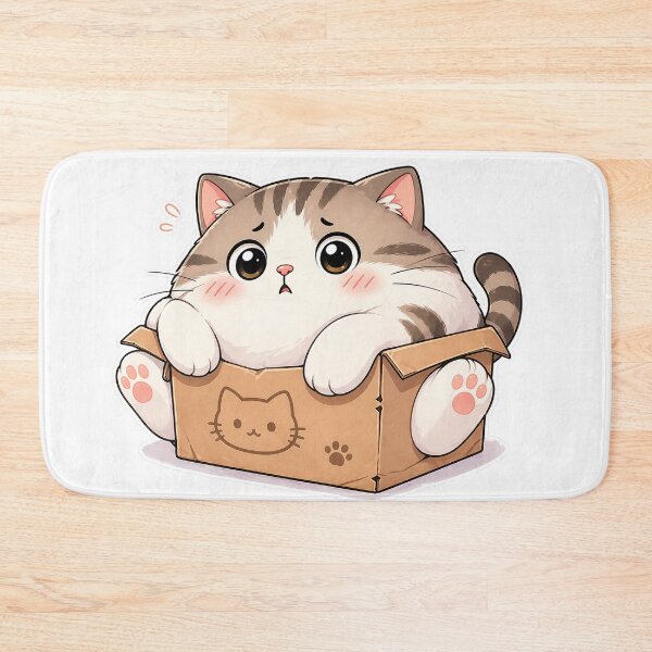 Item preview, Funny Cat Stuck in Small Box Cute Cartoon Design designed and sold by Sadia  Jannat.