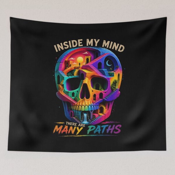 Item preview, Inside My Mind – Many Paths Surreal Skull Art Design designed and sold by IdentityThread.