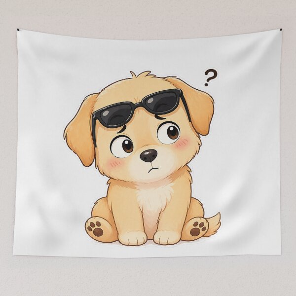 Item preview, Funny Dog Wearing Sunglasses Upside Down Cute Cartoon Design designed and sold by Sadia  Jannat.