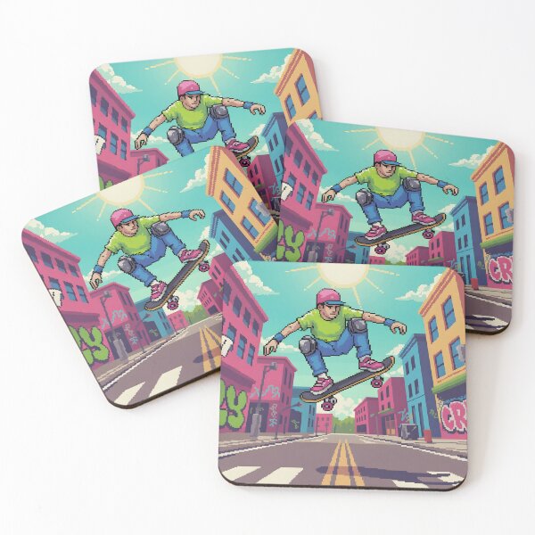 Item preview, Retro Skate Jump – 90s Pixel Art Street Vibe designed and sold by ThePixelArchive.
