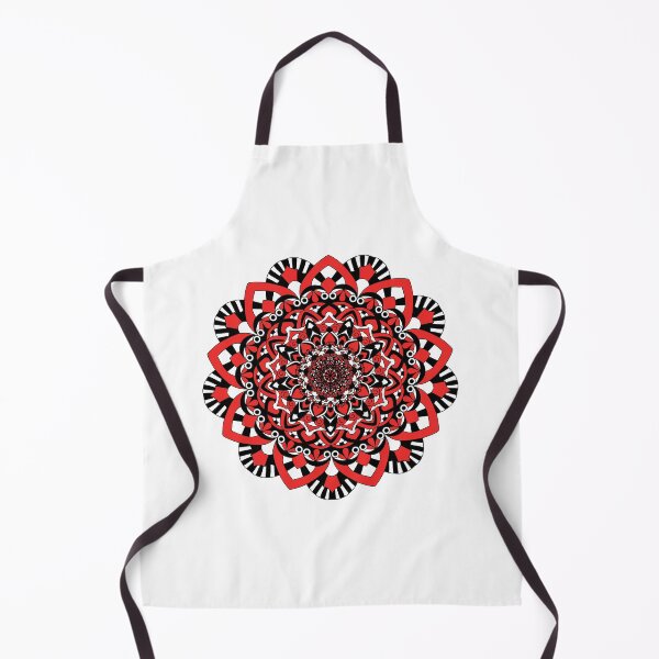 Item preview, Black and red floral mandala pattern designed and sold by ChaReePat.