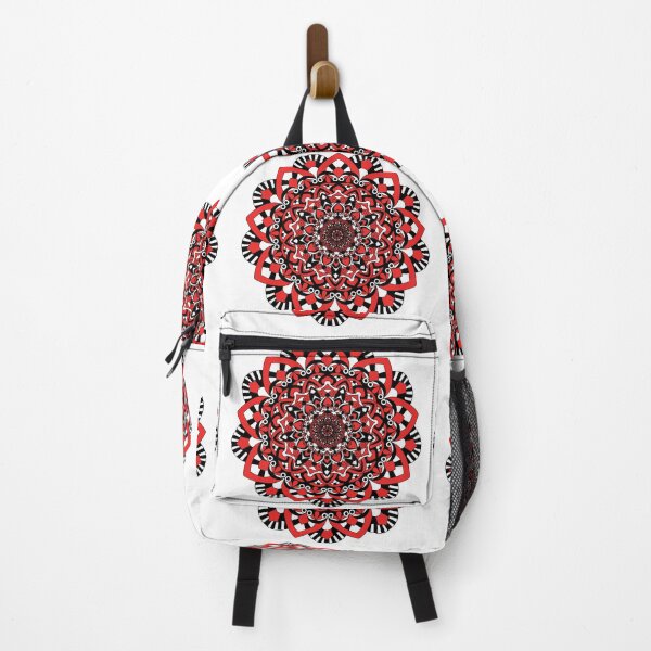 Item preview, Black and red floral mandala pattern designed and sold by ChaReePat.