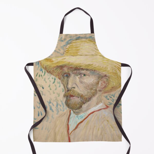 Item preview, Self Portrait With Straw Hat by Vincent van Gogh: Post Impressionist Art Print designed and sold by artofuniverse.