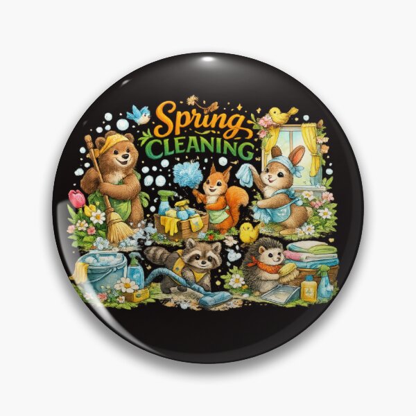 Item preview, Funny Spring Cleaning Animals – Cute Forest Cleanup Design designed and sold by Tadeusz1.