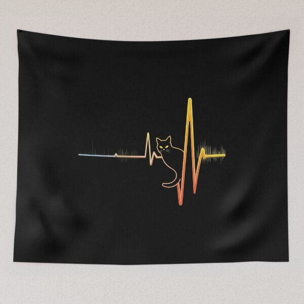 Item preview, Cat EKG Heartbeat Line Gradient T-Shirt designed and sold by OlyvieArt.