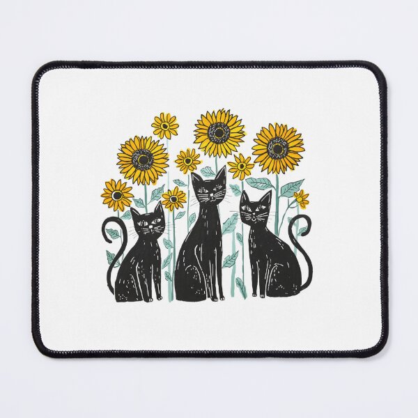 Item preview, Black cats with sunflowers designed and sold by uunaa.