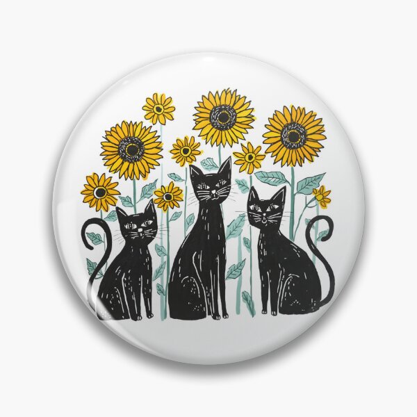 Item preview, Black cats with sunflowers designed and sold by uunaa.
