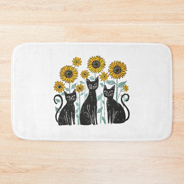 Item preview, Black cats with sunflowers designed and sold by uunaa.