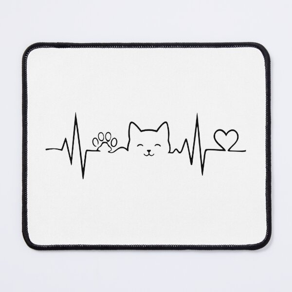 Item preview, Camiseta con estampado lineal de huella de pata y electrocardiograma de latido de gato designed and sold by OlyvieArt.
