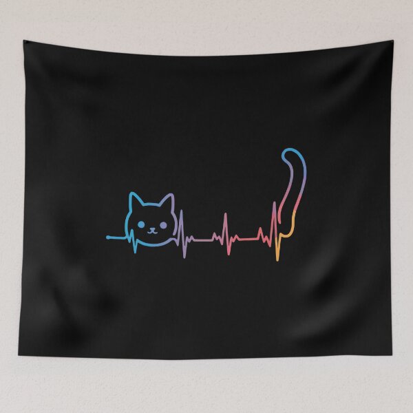 Item preview, Cat Heartbeat EKG Rhythm Line T-Shirt designed and sold by OlyvieArt.
