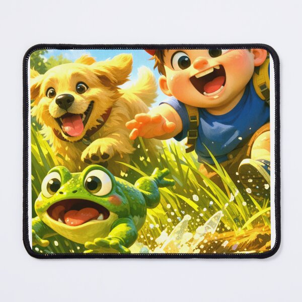 Item preview, The boy and his dog were sneaking around chasing frogs. designed and sold by Whose-sweat.