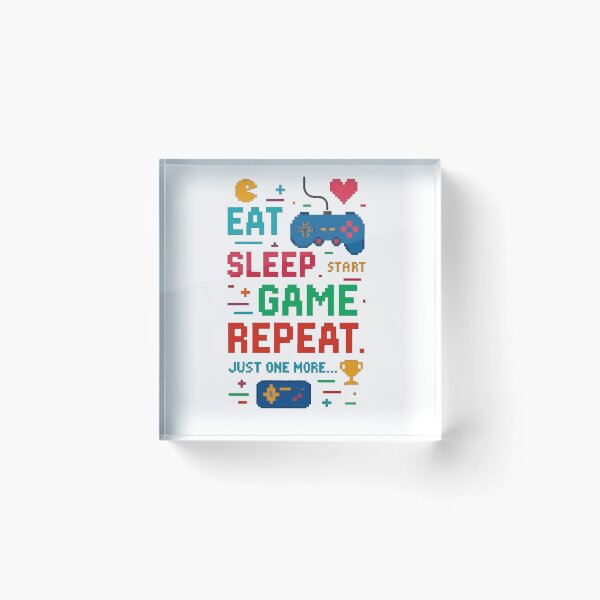 Item preview, Eat Sleep Game Repeat Retro Pixel Art Gaming Design designed and sold by SajolCanva.
