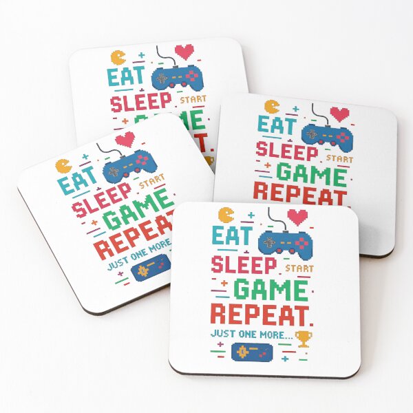 Item preview, Eat Sleep Game Repeat Retro Pixel Art Gaming Design designed and sold by SajolCanva.