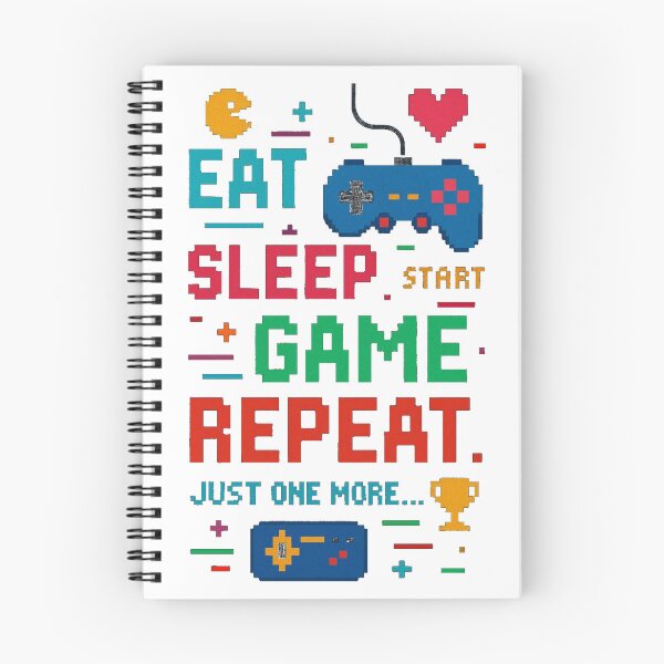 Item preview, Eat Sleep Game Repeat Retro Pixel Art Gaming Design designed and sold by SajolCanva.