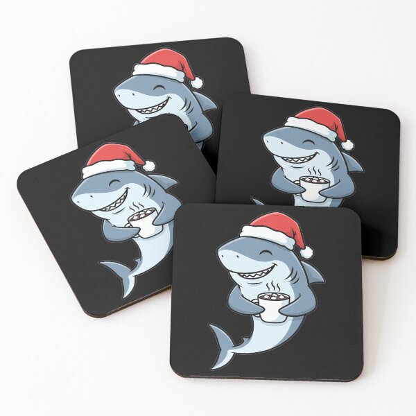 Item preview, Festive Santa Shark Drinking Hot Cocoa designed and sold by k3rstman1.
