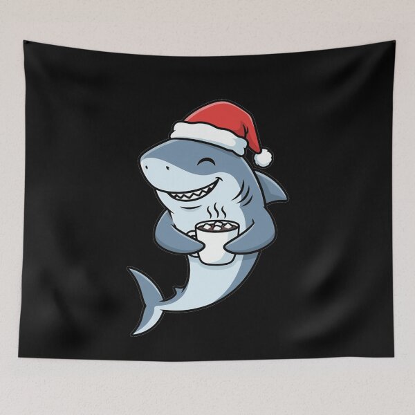 Item preview, Festive Santa Shark Drinking Hot Cocoa designed and sold by k3rstman1.