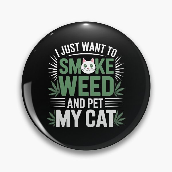 Item preview, Smoke Weed And Pet My Cat Funny Stoner Cat Humor designed and sold by Say It With Ink.