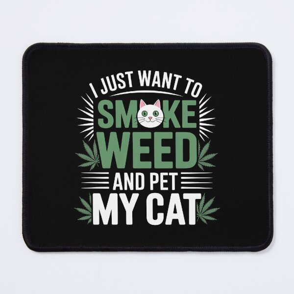 Item preview, Smoke Weed And Pet My Cat Funny Stoner Cat Humor designed and sold by Say It With Ink.