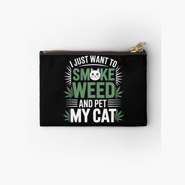 Item preview, Smoke Weed And Pet My Cat Funny Stoner Cat Humor designed and sold by Say It With Ink.