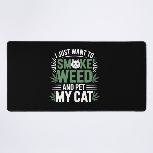 Item preview, Smoke Weed And Pet My Cat Funny Stoner Cat Humor designed and sold by Say It With Ink.