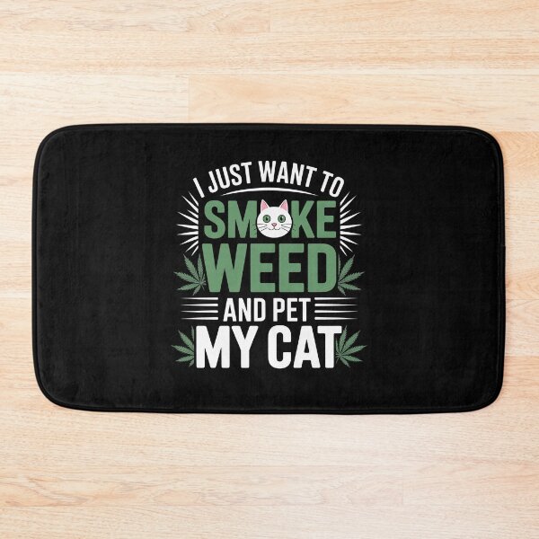 Item preview, Smoke Weed And Pet My Cat Funny Stoner Cat Humor designed and sold by Say It With Ink.