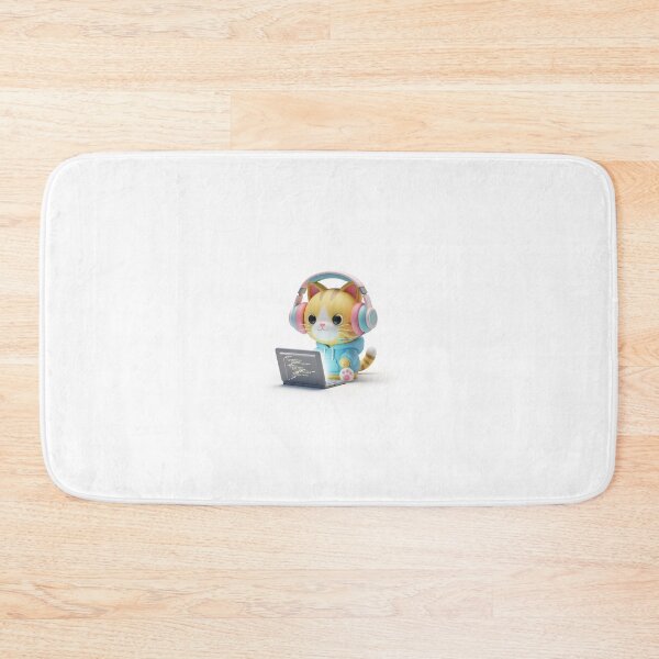 Item preview, Cute Developer Cat Chibi 3D – Kawaii Coding Kitty with Headphones designed and sold by Somlata07.