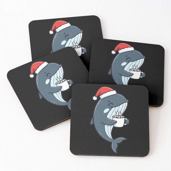 Item preview, Kawaii Christmas Whale Santa Hat Hot Cocoa designed and sold by k3rstman1.