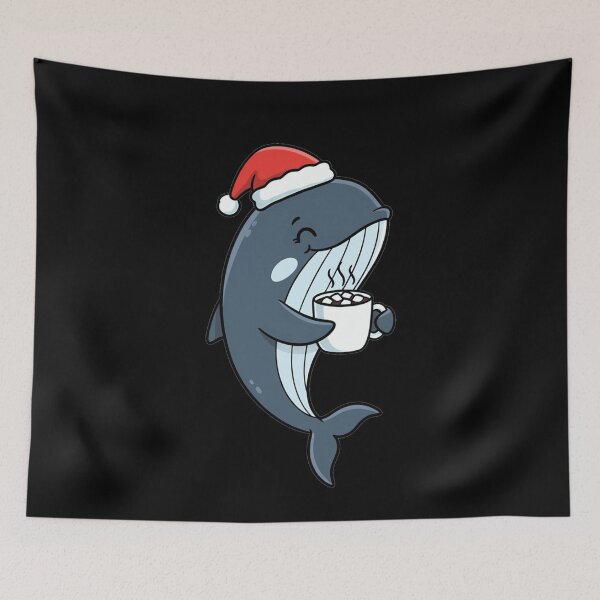 Item preview, Kawaii Christmas Whale Santa Hat Hot Cocoa designed and sold by k3rstman1.