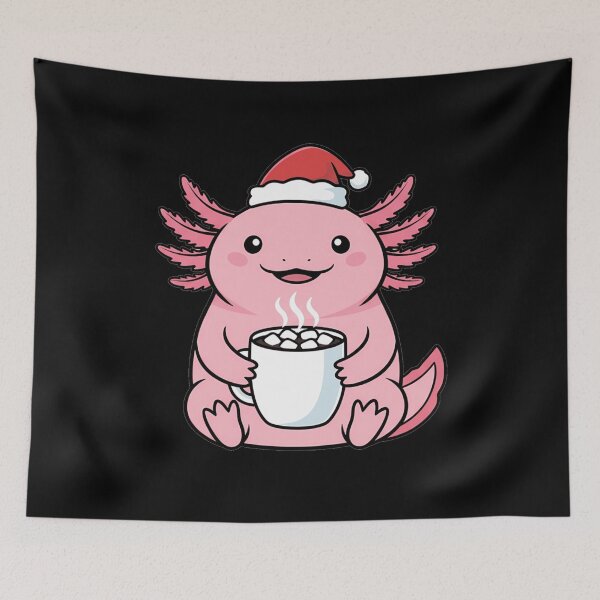 Item preview, Kawaii Christmas Axolotl with Hot Cocoa designed and sold by k3rstman1.